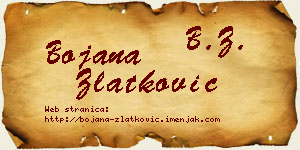 Bojana Zlatković vizit kartica